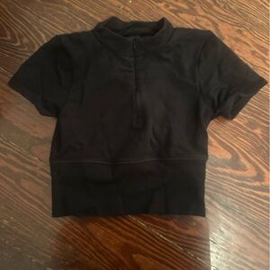 Alo short sleeve cropped quarter zip
